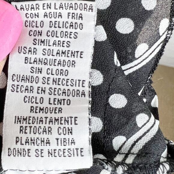 Robbie Bee Stylish Sheer Polka Dot Blouse Size Medium - Picture 8 of 9